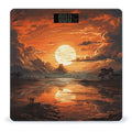 Orange Sky Scale for Body Weight Anti-Slip Digital Bathroom Scale Sturdy Toughened Glass Weighing Scales High Precision Safe Rounded Corners Smart Scales