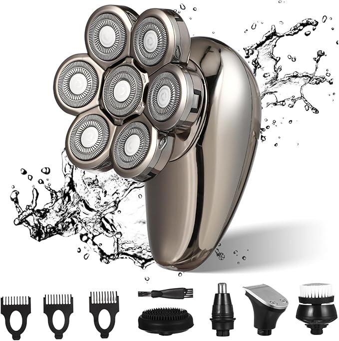 PartyKindom Head Electric Shaver for Men Beard Trimmer Multifunctional Razor Facial Cleaning Machine Travel Shaver Kit
