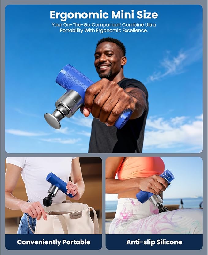 BOB AND BRAD Back Massager with Heat and A7 Massage Gun with 11mm Amplitude
