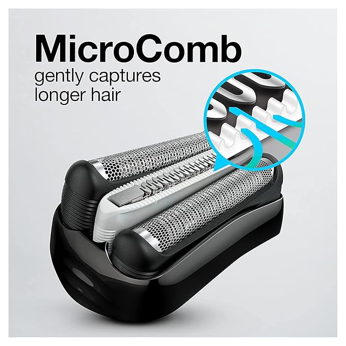 Braun Electric Series 3 Razor with Precision Trimmer Rechargeable Wet &amp Dry Foil Shaver for Men Blue/Black 4 Piece