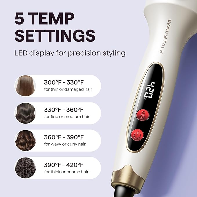 Wavytalk Blowout Boost Thermal Brush 1.5 inch Heated Round Brush for Blowout Look Negative Ion Technology Ceramic Tourmaline 5 Temperature Settings Christmas Limited Edition