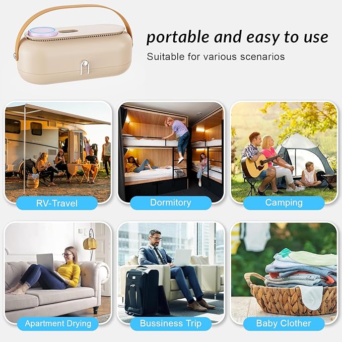 Hair Dryer&ampPortable Clothes Dryer180000 RPM Professional High-Speed Blow&amp800 Millions Negative Ionic Care for Fast Drying Low Noise for Travel&ampHome Use for Lightweight T-ShirtsGarments