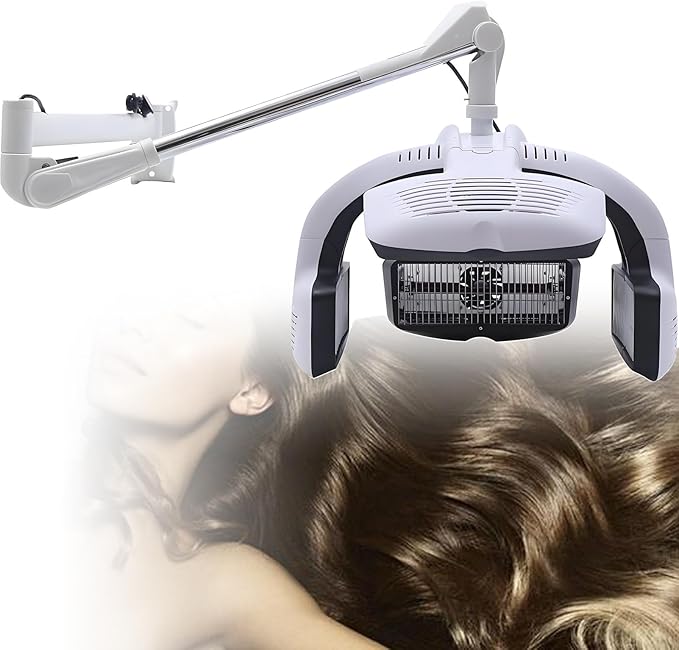 1500W Wall-Mount Infrared Hair Treatment Hair Color Processor Wall Mount Adjustable Swing Arm Hair Steamer &amp Color Processor with Timer for Deep Conditioning Hanging