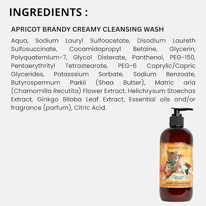 Barefoot Venus White Pine Creamy Cleansing Body Wash - 350 ML / 12 OZ (Apricot Brandy)