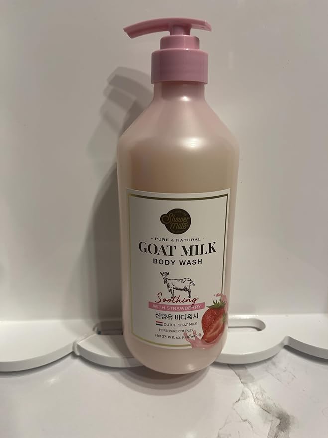 Pure &amp Natural Goat Milk Body Wash Strawberry Scented Pink special Easter gift