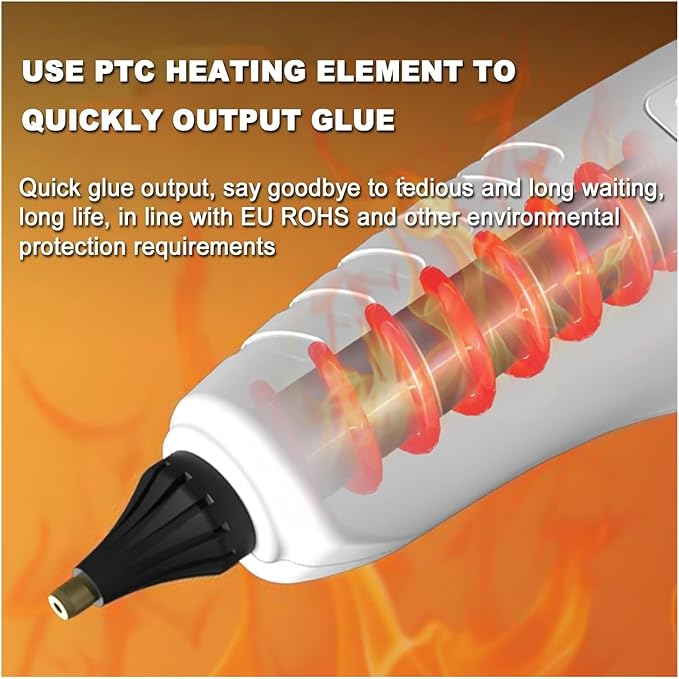 Hot Glue Gun Kit with Sticks Fast Preheating Hot Melt Glue Gun and Sticks Set Heavy Duty Glue gunSmart Reflux Design 3mm Glue Hole Diameter