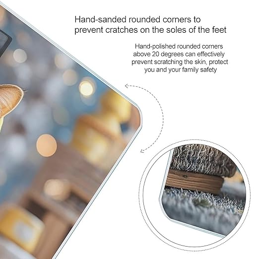 Cat in Yellow Hoodie Smart Scale for Body Weight Accurate Bathroom Scale with LED Display Digital Weight Scales Weighing Machine High Precision Scales for Bath Home