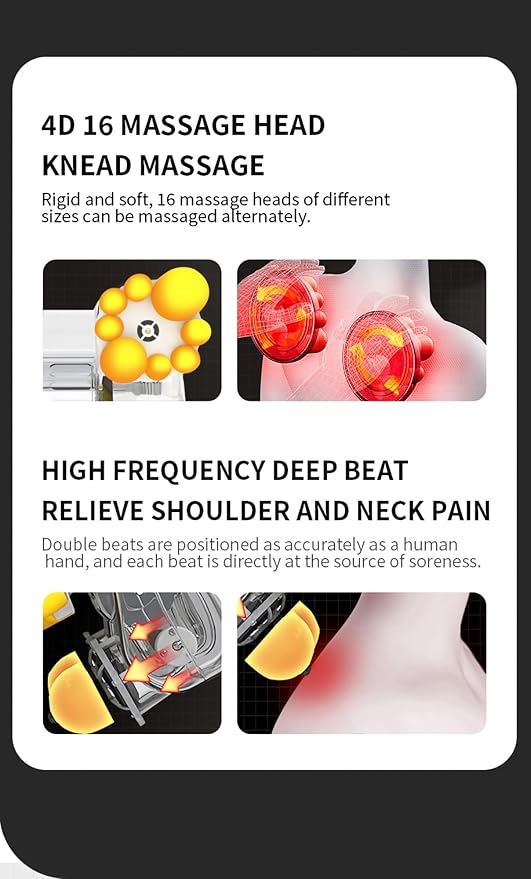 Massager for Neck and Shoulders with Heat 3D Shiatsu Neck and Back Massager for Shoulder Neck and Back Gifts Ideas for Women Men Mom Dad (Color : Rechargeable)