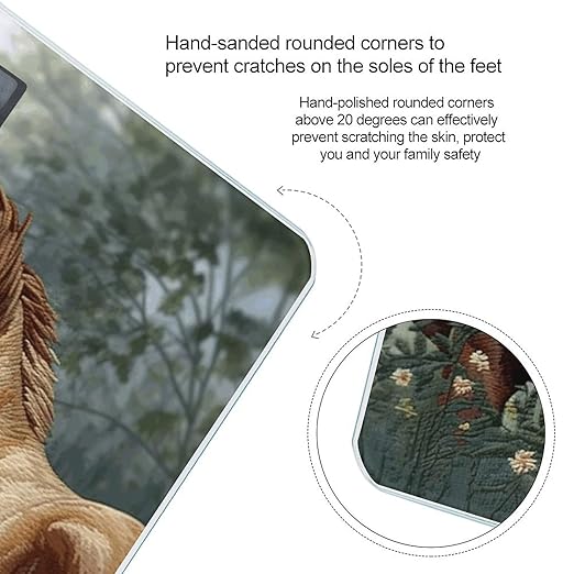 Animals Embroidery Paintings Horses Smart Scale for Body Weight Accurate Bathroom Scale with LED Display Digital Weight Scales Weighing Machine High Precision Scales for Bath Home
