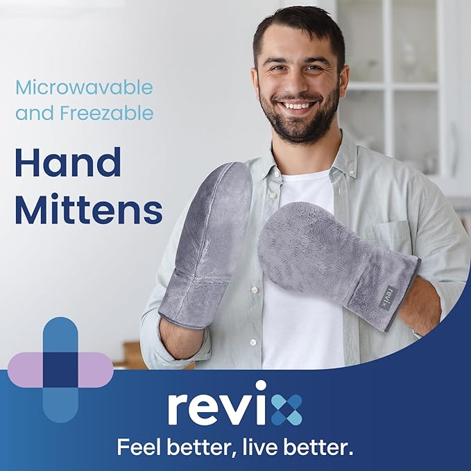 REVIX Heated Mitts for Hand Therapy Microwavable Hand Warmer for Women and Men Microwavable Therapy Mittens Unscented Hands Muff