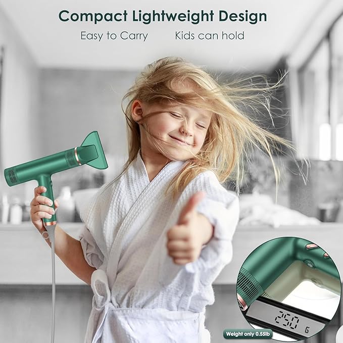 Hair Dryer with Diffuser Professional Brushless Motor Blow Dryer 3 Heating/3 Speed/Cold Botton for Fast-Drying Portable Dryer Gifts for Women/Men