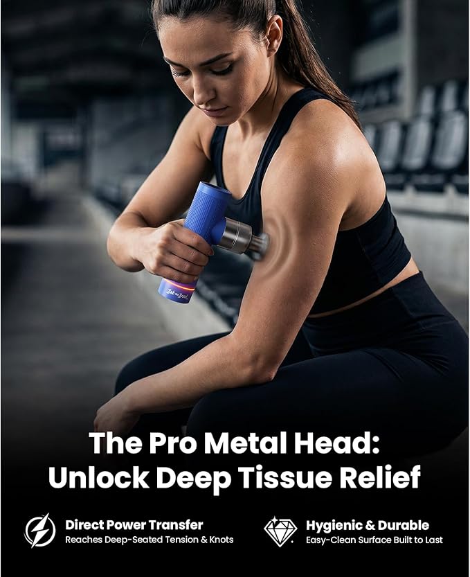 BOB AND BRAD A7 Deep Tissue Massage Gun FSA-HSA Eligible 11mm Amplitude Percussion Massager for Back &amp Neck Pain Relief Portable Muscle Recovery Gun with Metal Head Quiet Gift for Athletes