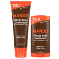 Mando Whole Body Deodorant - Invisible Cream Tube and Solid Stick - 72 Hour Odor Control - Aluminum Free Baking Soda Free Skin Safe - 3.0 Ounce Tube and 2.6 Ounce Solid Stick Bundle - Cedar Grove