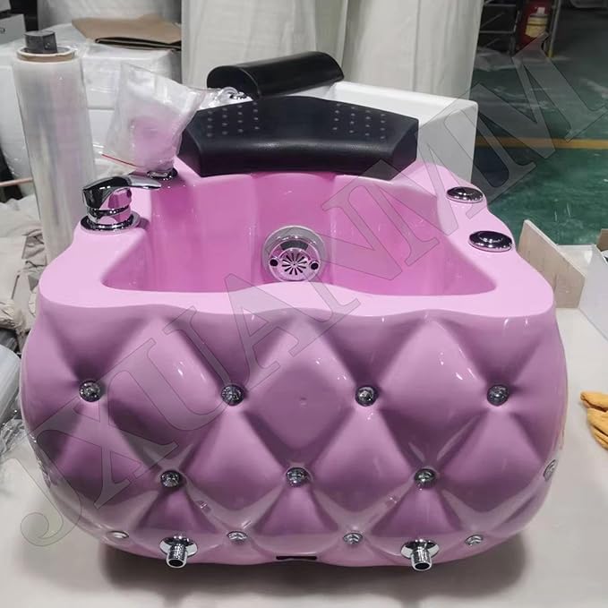Pedicure Foot SpaAcrylic Massage FootbathPortable Bathtub Pedicure BowlFoot spa with Heat and Massage and Colorful Lamp Jetswith Automatic Drain PumpLarge Size Soak Tub Bath M