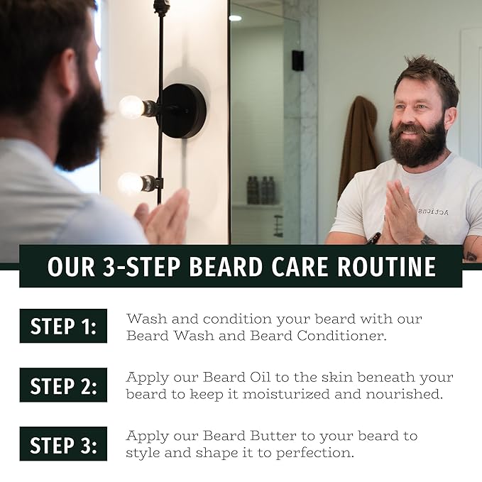 Live Bearded Complete Beard Grooming Kit - Wash Conditioner Butter and Oil - Made in the USA with All-Natural Ingredients - Mens Groom Set | 1880 Scent - Bourbon Bitters Citrus