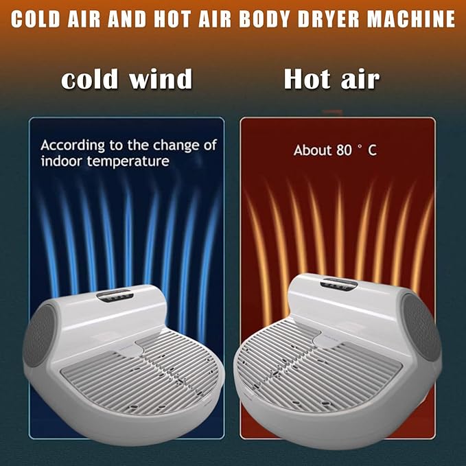 Body Hair Dryer Bathroom Full Body Dryer After Shower Waterproof Smart Heater Negative Ions 2 Wind Speeds Blow Feet Touch Screen Care for Hotel