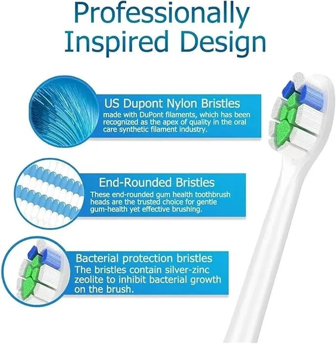 Replacement Brush Heads Compatible for Toothbrush Head HX3 HX6 HX9 Series HX3210 3211 6150 6500 6510 6530 9342 6730(16pcs P2)