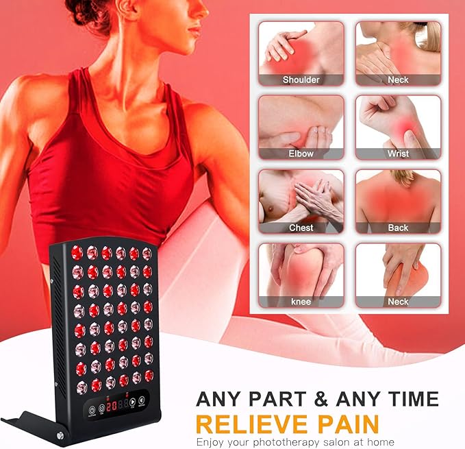 GOURIXIN Red Light Therapy Panel 660nm 880nm Dual Chip Clinical Grade LED Near Infrared Light Therapy Device with Timer and Adjustable Stand for Body Face Recovery