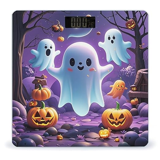 Ghost Pumpkin Weight Scale Highly Accurate Digital Weighing Scale with Large LCD Display Smart Bathroom Scales for Home Bedrooms and Gift Giving