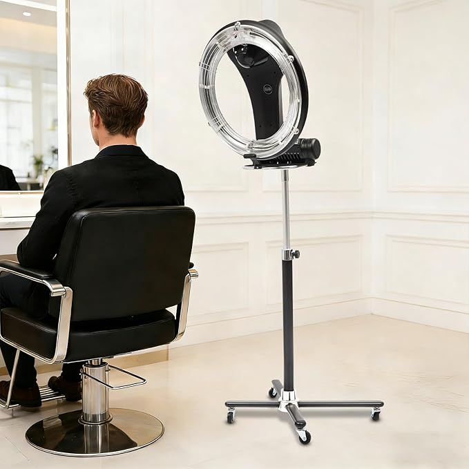 Hair Dryer1000W Hair Salon Color Processor Dryer with Infrared Technology 6 Modes 360 Efficient Heating Time Setting Adjustable Height Rolling Base for Salon &amp Home Use Quiet Care Black