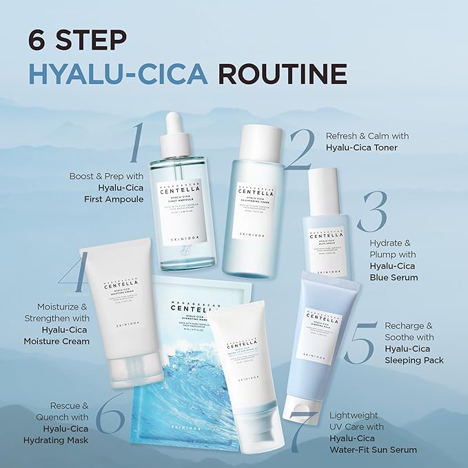 SKIN1004 Centella Hyalu-Cica Water-Fit Sun Serum UV Korean Sunscreen SPF 50 Centella Sunscreen Travel Essentials Sunscreen with Hyaluronic Acid No White Cast Korean Skin Care 1.69 fl.oz / 50ml
