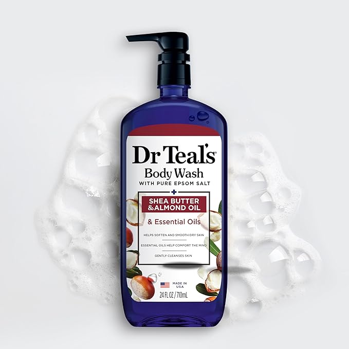 Dr Teal's Body Wash with Pure Epsom Salt with Shea Butter &amp Almond Oil 24 fl oz (Pack of 4)
