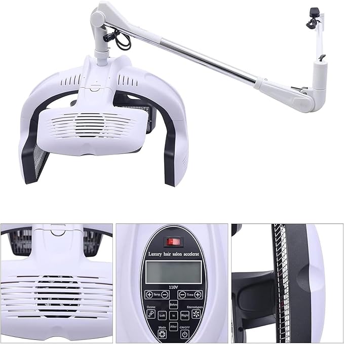 Wall Mounted Salon Hood Hair Dryer Color Setting Dye Hair Heater Hair Dryer 700W Professional Hair Dryer Hair Dyeing 60 Minutes Timer Cantilever