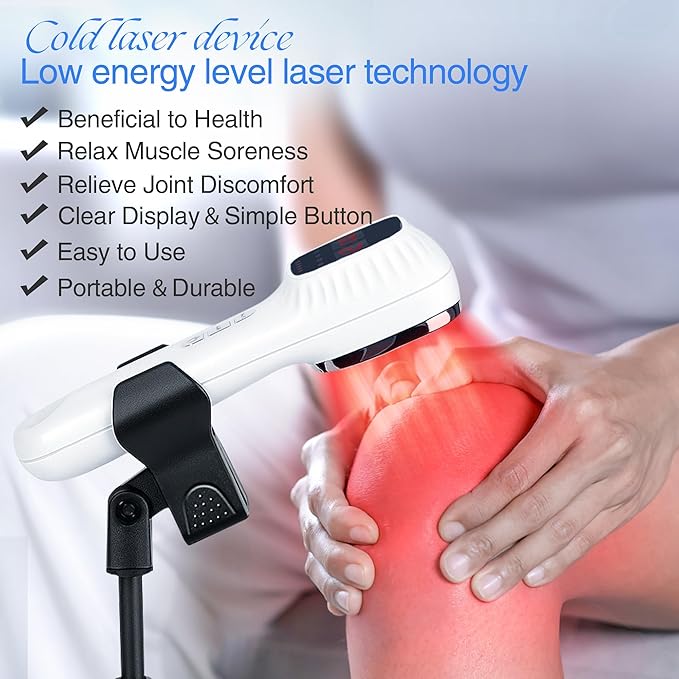 Red Light Therapy Device for Joints &amp Muscles Pain Relief Infrared Light Therapy for Body (3x808nm +16X650nm) Handheld Cold Laser Therapy Device for Humans/Pets
