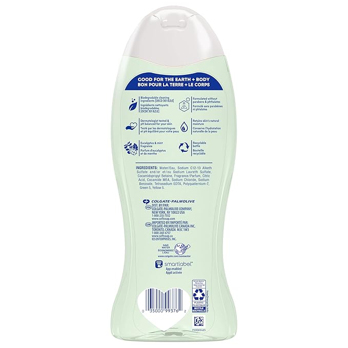 Softsoap Eucalyptus &amp Mint Body Wash Moisturizing Body Wash 20 Oz (4 Pack)
