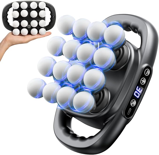 Upgraded Mini 16-Head Massage Gun Electric Deep Tissue Massage 3 Modes 30 Levels Of Speed Used To Relieve Pain In Neck Back And Leg Muscles Lightweight And Portable Suitable For Small Figures