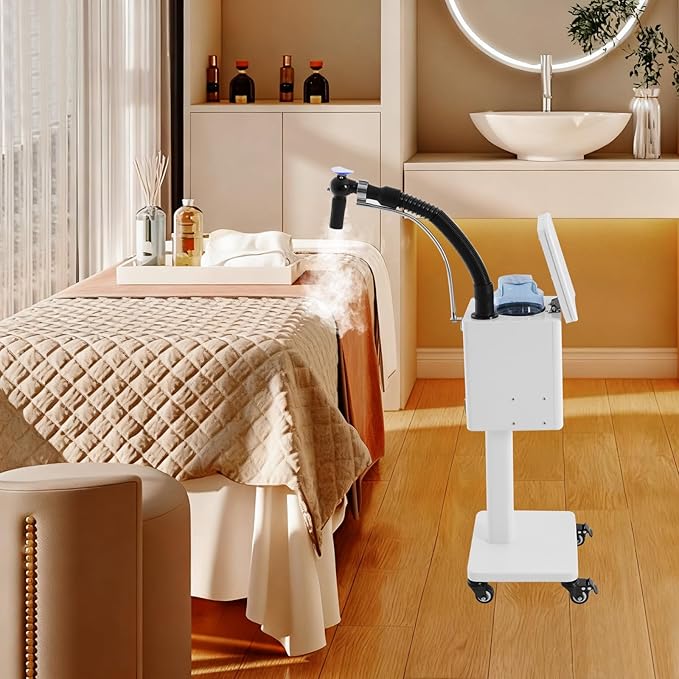 110V 1600W Nano Hair Steamer Machine Professional Micro Mist Salon Hair Processor Salon Spa Equipment Vertical Nano Hair Steamer for Deep Hair Care Repair Hair Styling