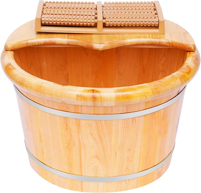 Foot Spa Bath with Massage Rollers &amp Lid Heated Pedicure Tub for Relaxation Circulation at-Home Foot Care for Men &amp Women