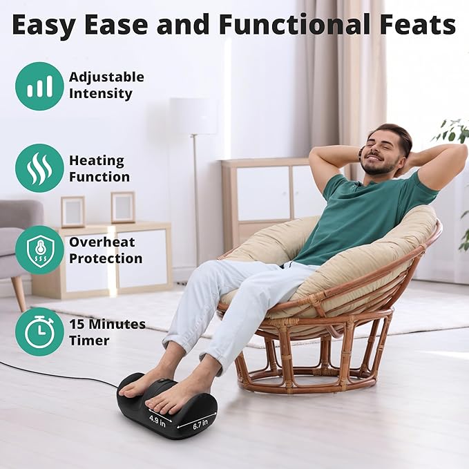 Medcursor Shiatsu Foot Massager and Cordless Heated Knee Massager White