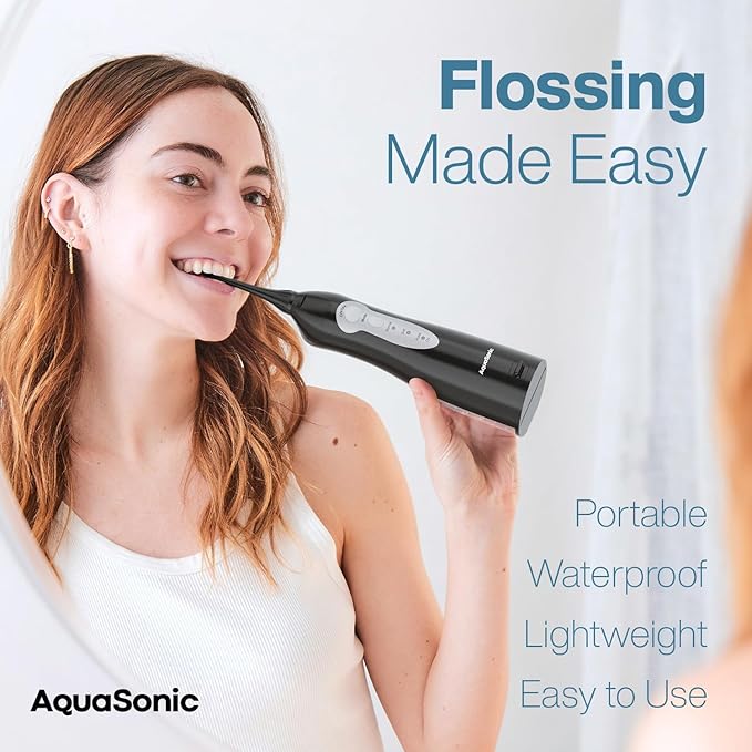 AquaSonic Aqua Flosser - Cordless Rechargeable Water Flosser for Teeth - Waterproof Portable Oral Irrigator for Dental Cleaning with 5 Jet Tips – Braces Home Travel
