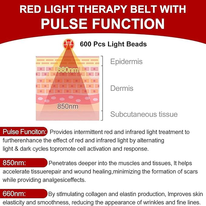 Body Red Light Therapy 31.6*11.87 Red Light Therapy Pad with Dual Chip Level 360 LED 660nm and 850nm Infrared Light Therapy for Body Back Waist Shoulder Knee Pain Relief