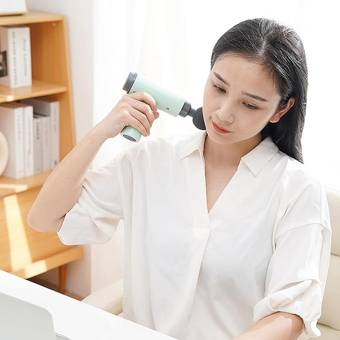 Portable Massage Gun Handheld Percussion Massager Small Massage Gun Cordless Massager for Women Men Muscle Relaxation White