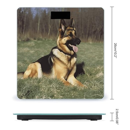 German Shepherd Dog Weight Scale for Body Weight Digital Bathroom Scale High Capacity Accurate Digital Weighing Scales and Easy-to-Read on Backlit LCD Display Scales