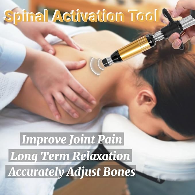 6 Levels Chiropractic Adjusting Tool 50-300N Adjustments Manual Spine Chiropractic Correction Tool Chiropractor Tool Relief Neck Back Pain for Face and Spine Relax (4 Massage Head)