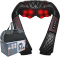Back Neck Shoulder Massager Deep Tissue 3D Kneading Portable with Soothing Heat for Shoulder Leg Body Muscle Pain Relief Home Office Use (Color : Purplish Black+Bag)
