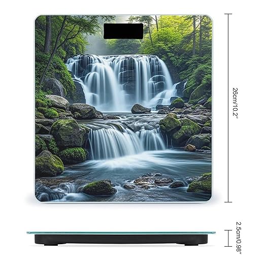 Waterfall Flowing Down Scale for Body Weight Smart Scales Digital Bathroom Scale High Precision Weighing Scales with Large Display Weighing Machine for People