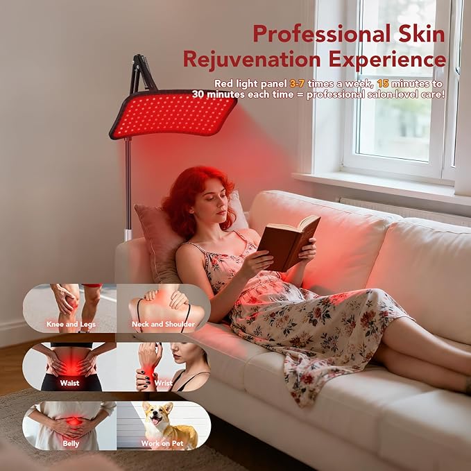 Red Light Therapy for Face and Body 660nm Red + 850nm Near-Infrared LED Light Therapy Device with Adjustable Stand Light Therapy for Face &amp Body at Home