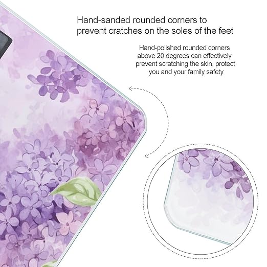 Framing Lilac Flowers in Blossom Weight Scale for Body Weight Digital Bathroom Scale High Capacity Accurate Digital Weighing Scales and Easy-to-Read on Backlit LCD Display Scales