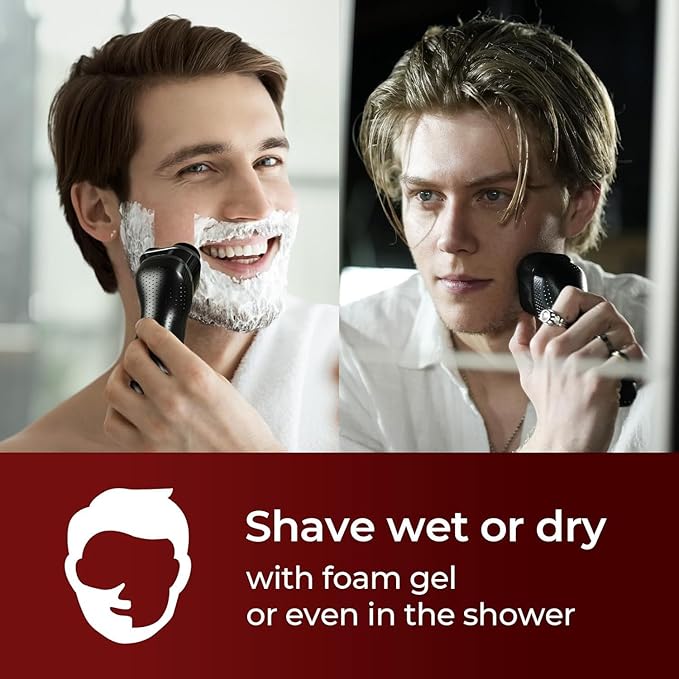 Cordless Electric Razor for Men: 3-in-1 Electric Shavers for Men - IPX7 Waterproof &amp Precision Blades - Turbo Speed Travel Kit for Beard Nose Sideburns