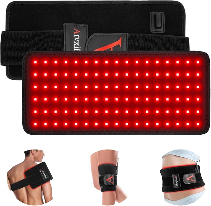 Red Light Therapy for Body 660nm 850nm 12.6 LED Wearable Infrared Redlight Therapy Belt Wrap Pad for Belly Back Waist Shoulder Knee Muscle