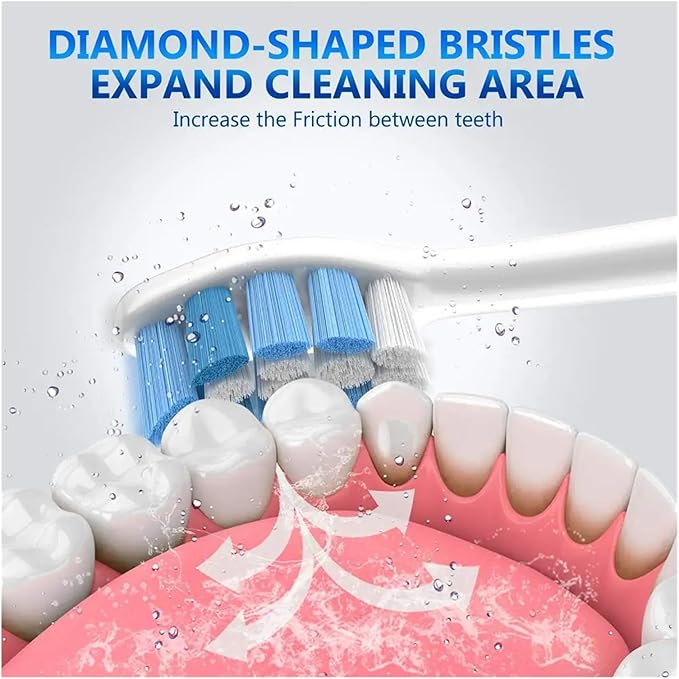 Toothbrush Heads HX9034 Compatible for HX3211 HX3281 HX6220 HX6211 HX6231 HX6250 HX6252 HX9322 HX9331 HX9334 HX6253 HX6530(Ivory)