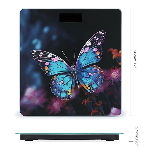 Charming Butterfly Scale for Body Weight Digital Bathroom Scale Precision Smart Weighing Scales with Clear LED Display Accurate High Precision Scales Weighing Machine
