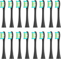 16pcs Replacement Brush HeadsCompatible for Oclean Sonic X/Pro/ Z1/ SE F1 One PW01/03/05/07/09 P5 Electric Toothbrush(16 Black)