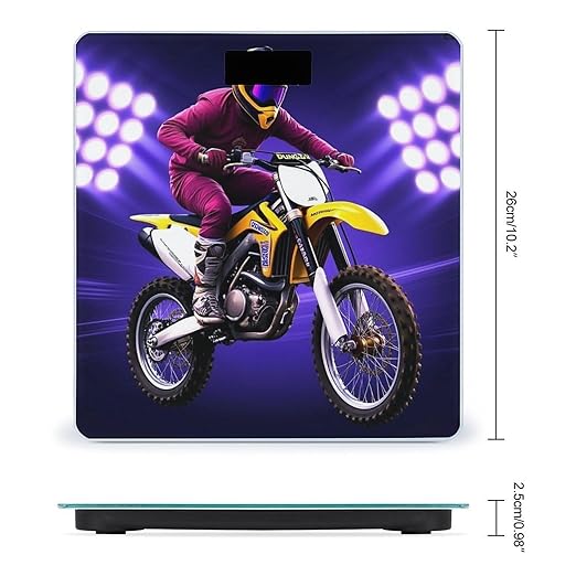 Automatic Switch Digital Bathroom Weighing Scale Smart Scale for Body Weight Cool Motorcycle Motocross Dirt Bike