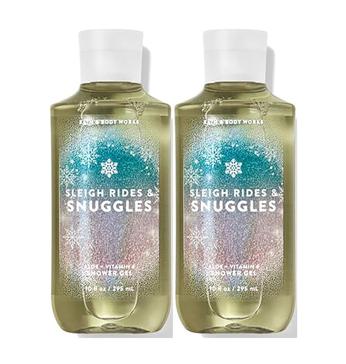 Bath and Body Works Sleigh Rides &amp Snuggles Shower Gel Gift Sets 10 Oz 2 Pack (Sleigh Rides &amp Snuggles)
