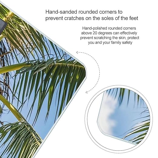 Coconut Tree Scale for Body Weight Accurate Digital Bathroom Scale Toughened Glass High Precision Scales Smart Weight Scales with Large LCD Backlight Display Weighing Machine